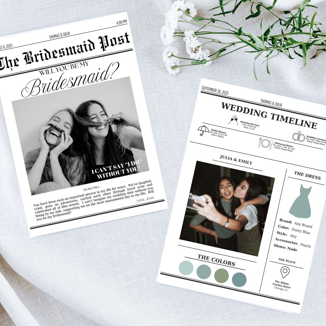 Newspaper Bridesmaid Proposal Template