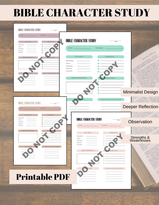 Bible Character Study Printable